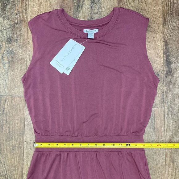 Athleta Santorini Cinch Sleeveless Midi Dress in Tawny Rose Athleisure sz M NWT - Picture 8 of 10